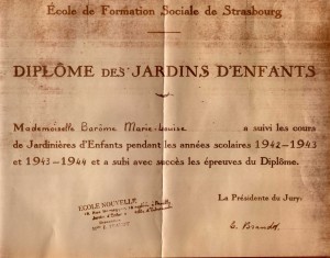 Diplôme de Jardinière d'enfants